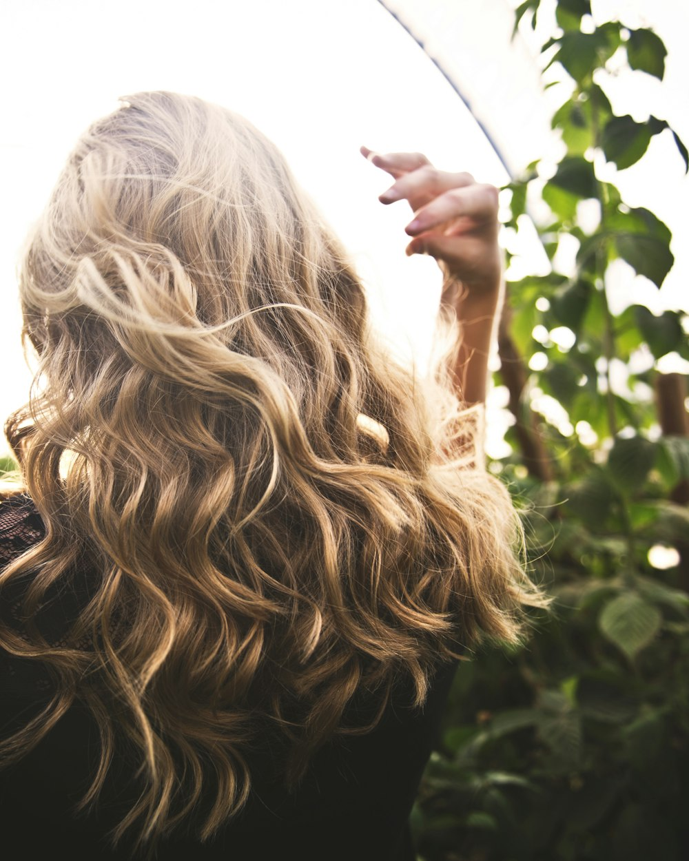 Mechas em cabelo loiro longo